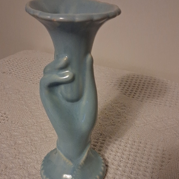 🌷 Vintage Shawnee Pottery Blue Tulip Hand Vase – USA, 1940s - Picture 11 of 15